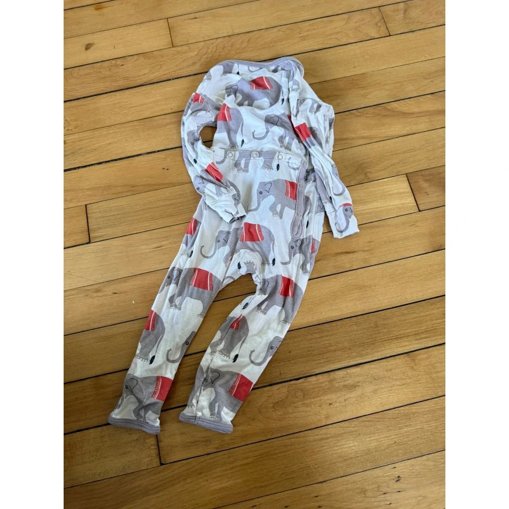 KicKee Pants circus elephant print bamboo footie sleeper soft lightweight infant